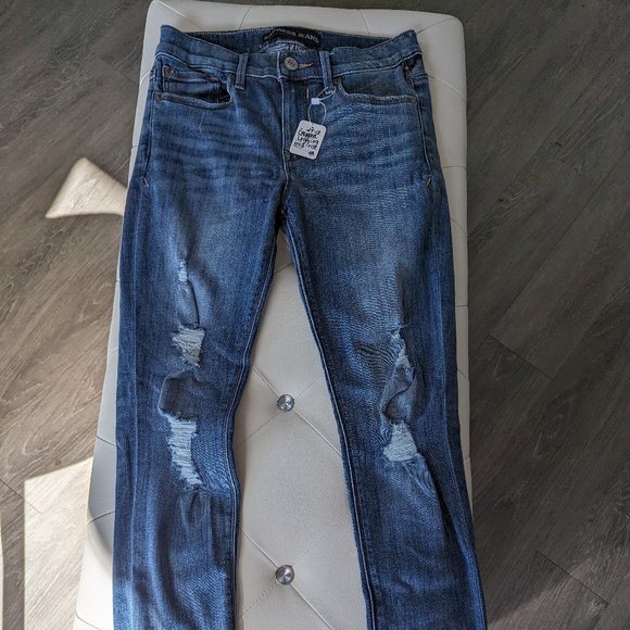 #197 Express Mid Rise Cropped Skinny Jeans Size 6 - Picture 1 of 5